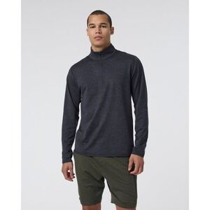 Vuori Ponto 1/2 Zip Mock Neck Ink Heather Medium New With Tags